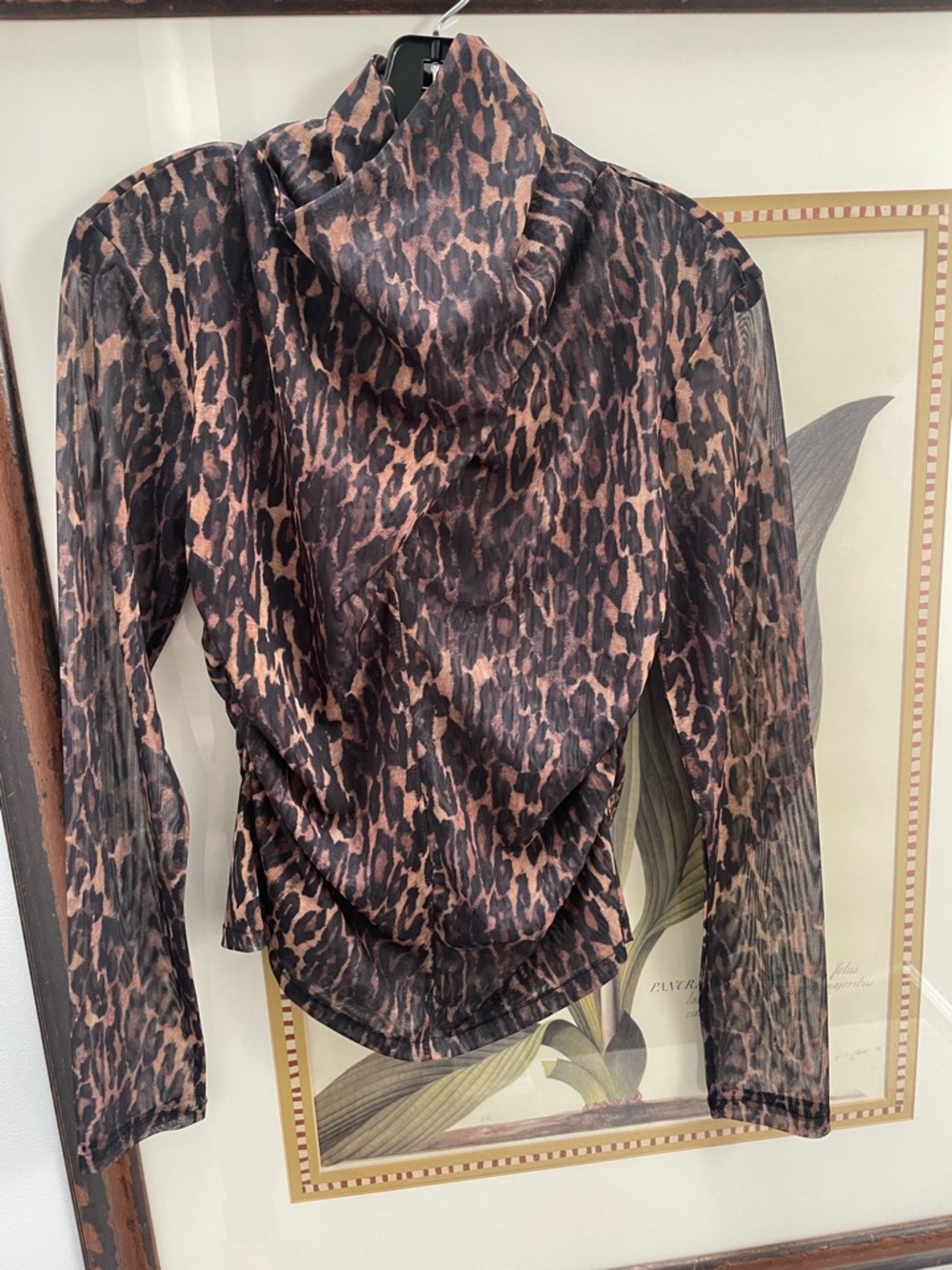 AllSaints Brown and Black Leopard Print Long Sleeve Tee
